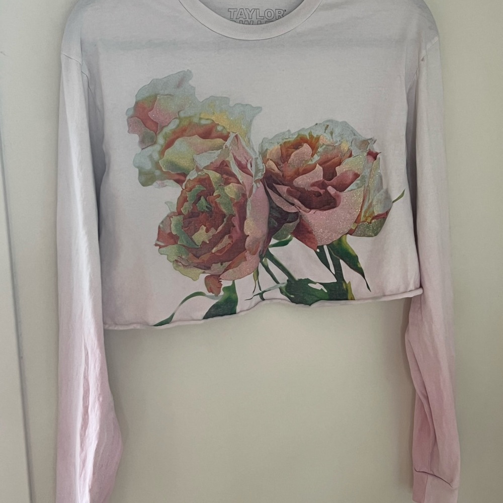 Taylor Swift Lover Pink Floral Crop Top